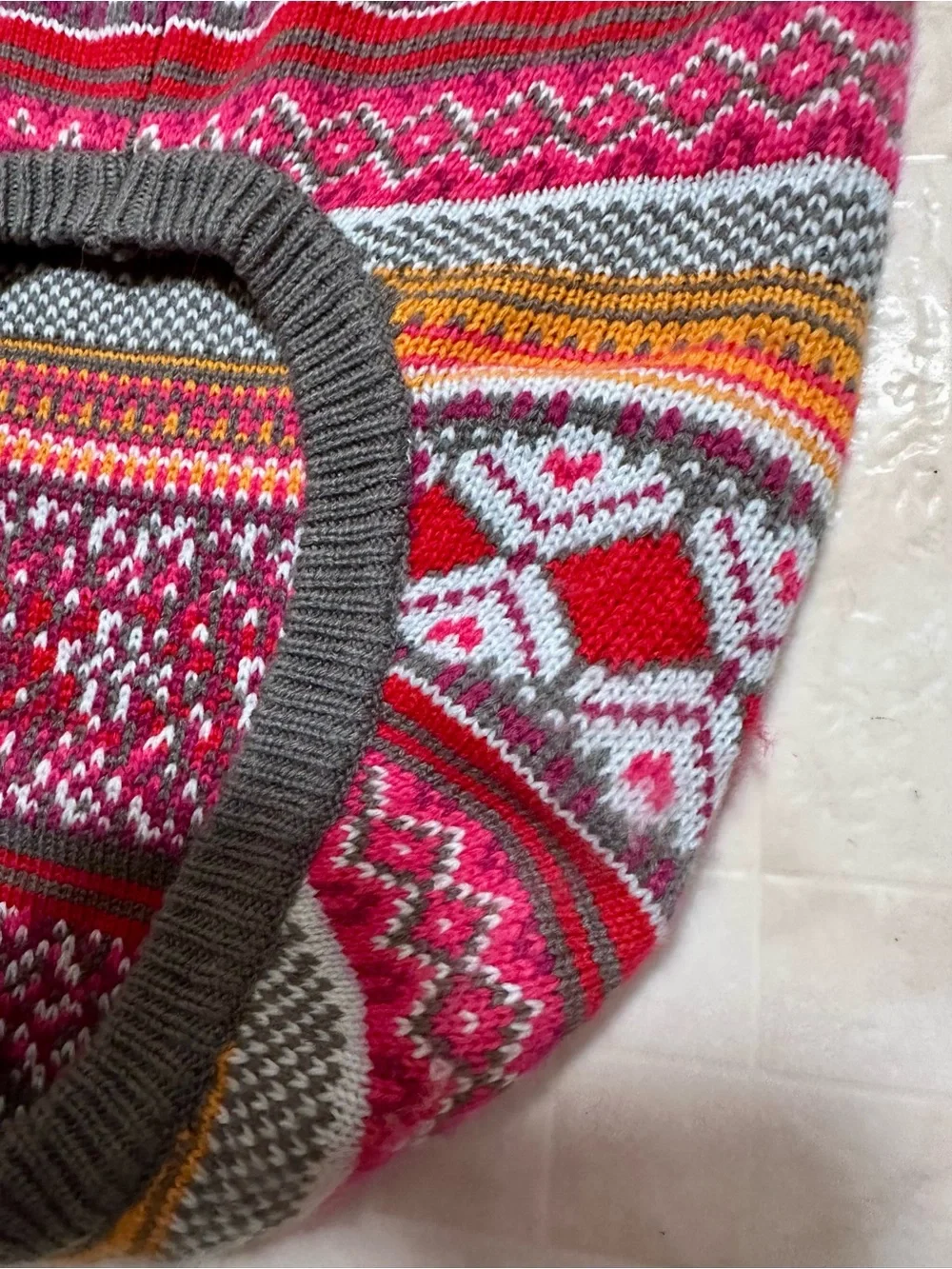 Fair Isle Knit Dog Sweater Vest, Warm, Multicolor, Size M/L